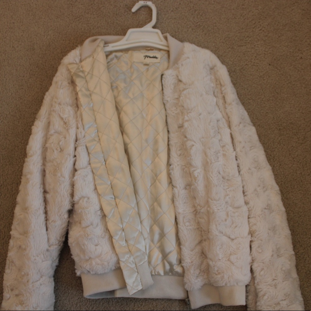 Maddie Style Fuzzy Bomber Jacket